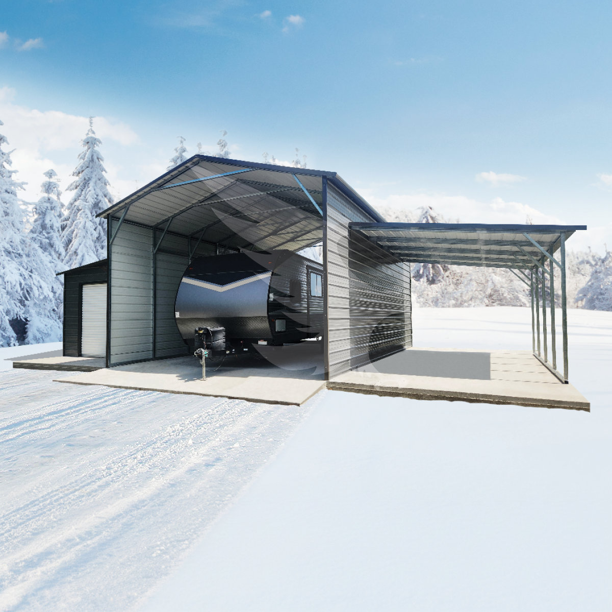 3-in-1 RV Shelter Storage Carport