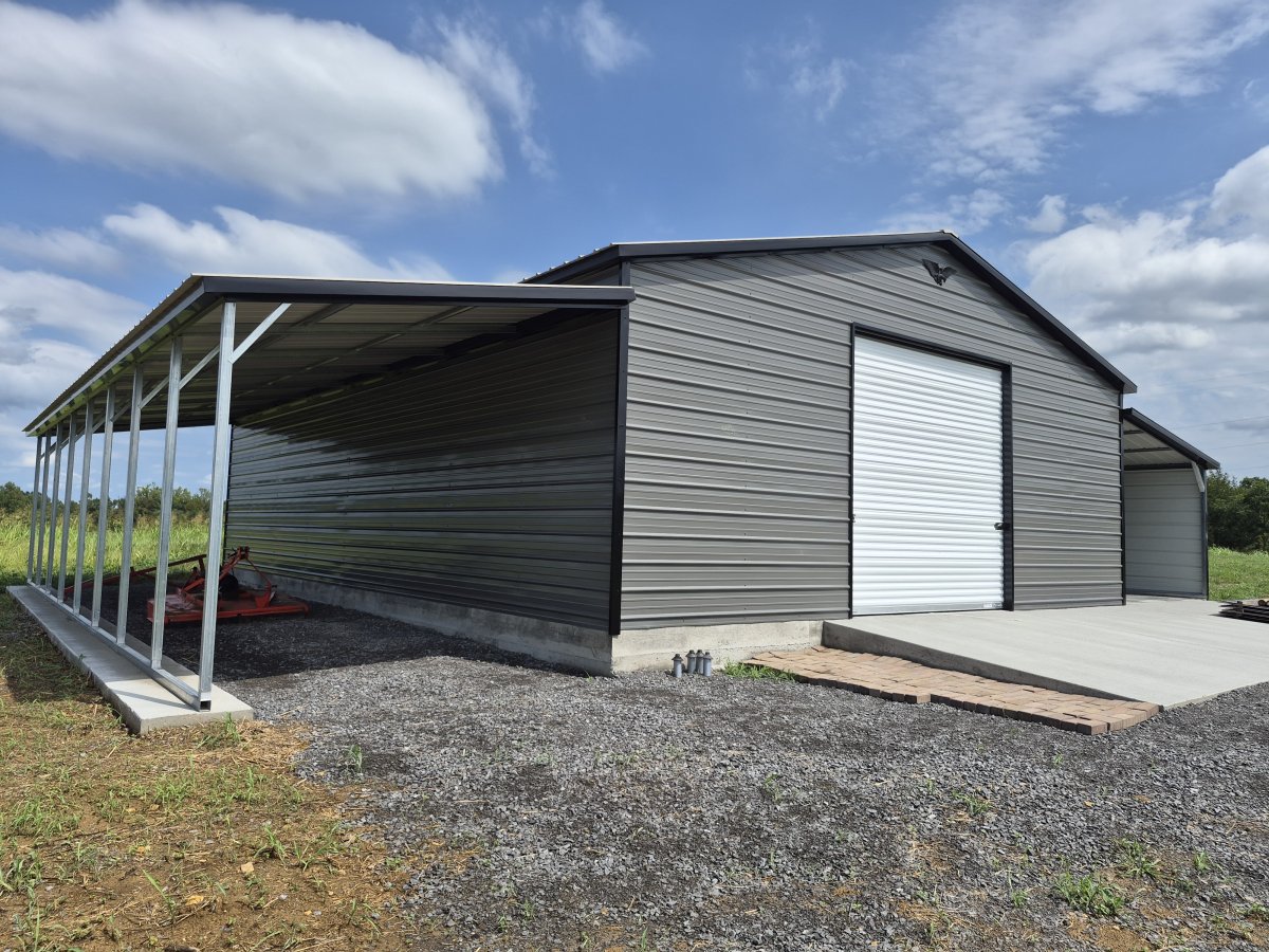 30x40 Metal Shop with Lean-tos Installed in Lafayette, TN gallery image 1