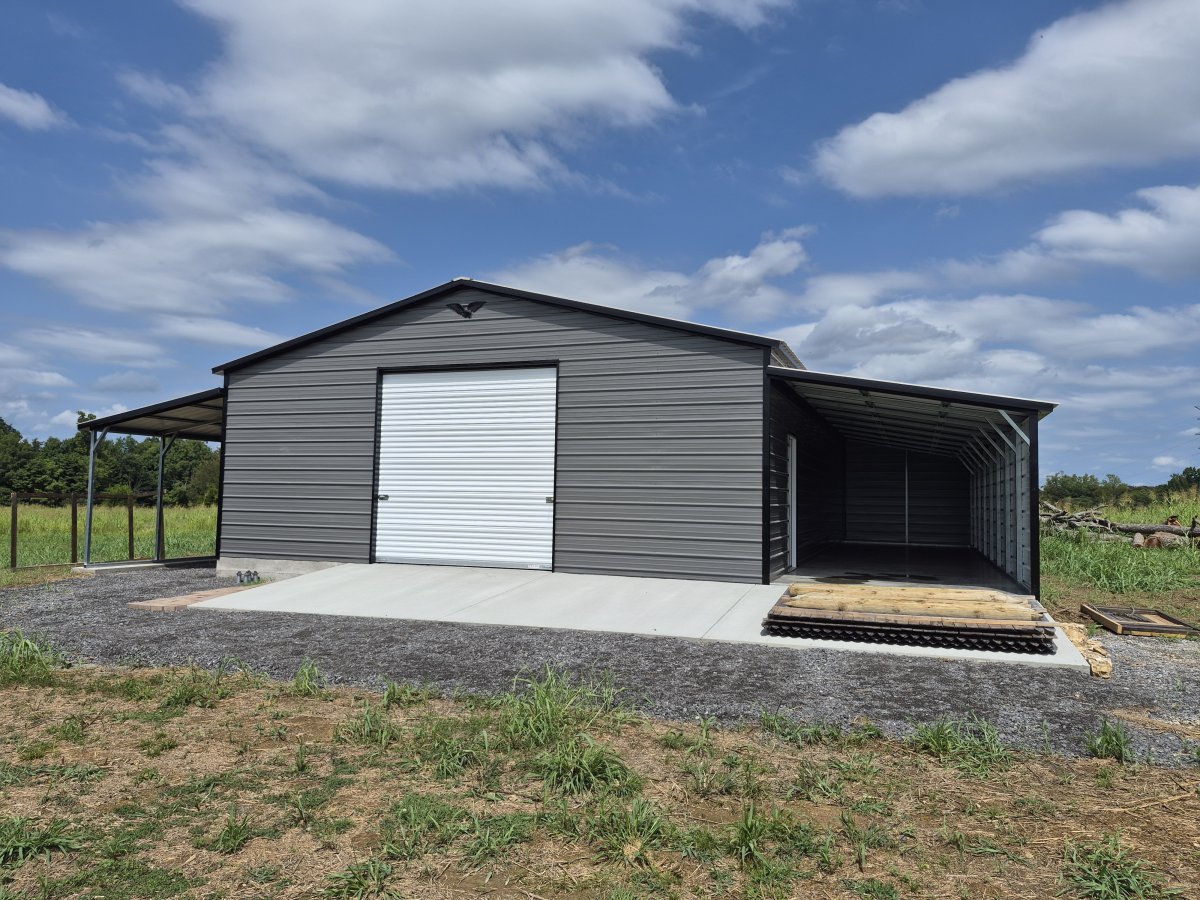 30x40 Metal Shop with Lean-tos Installed in Lafayette, TN gallery image 3