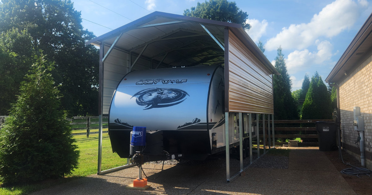 Custom Camper Carport Installed in Gallatin, TN